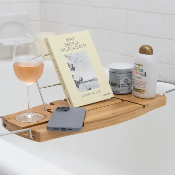 The Bath Caddy Tray is a practical and indulgent gift for your girlfriend's mom