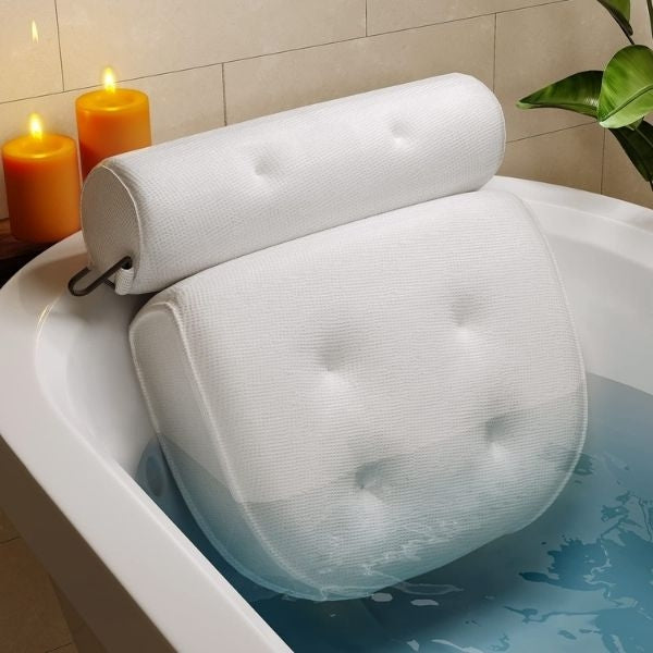 A luxurious and comfy bath pillow, the ideal Mother's Day gift from a daughter to make her relaxation time extra special.