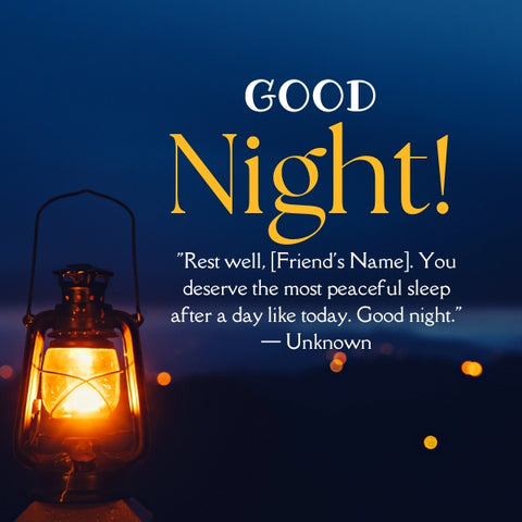 Beautiful good night messages for friends with a lantern glowing in the dark.