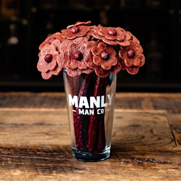 A unique twist on flowers, this Beef Jerky Bouquet is a savory Valentine's Day gift for husbands