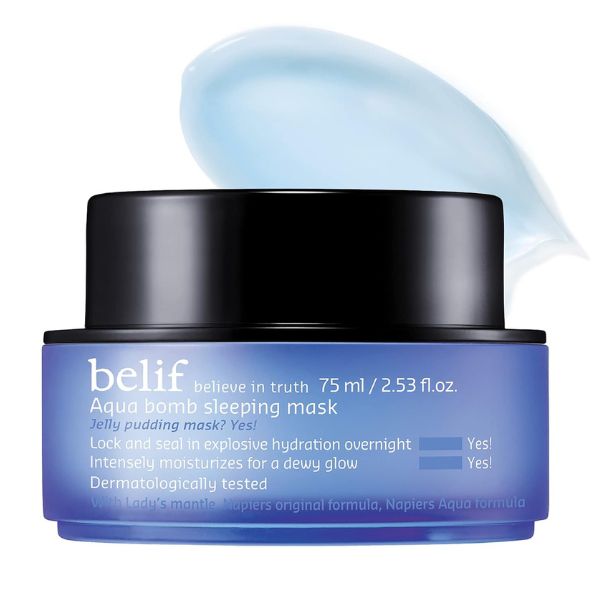 Belif Aqua Bomb Sleeping Mask, a hydrating and refreshing gift for nurses to revitalize their skin after long shifts.
