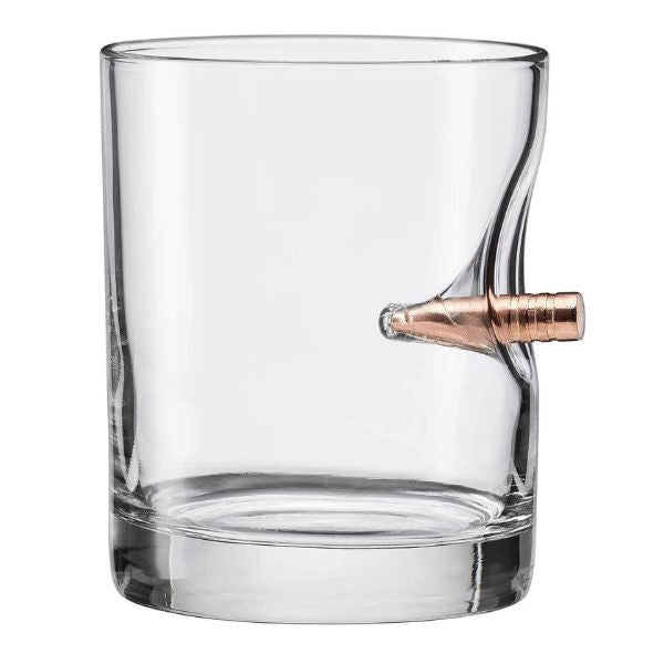 BenShot Rocks Glass with Real .308 Bullet, a unique and memorable police academy graduation gift