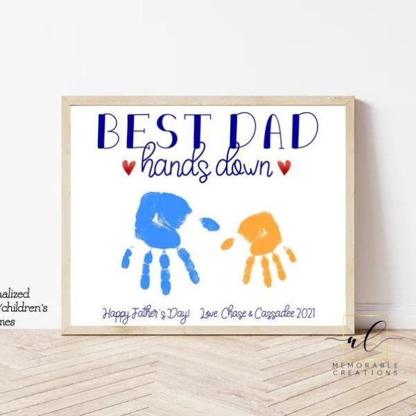 Best Dad Hands Down Sign, a loving personalized home accessory