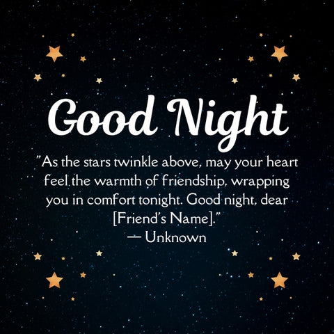 Best good night message for a best friend with a starry night sky.