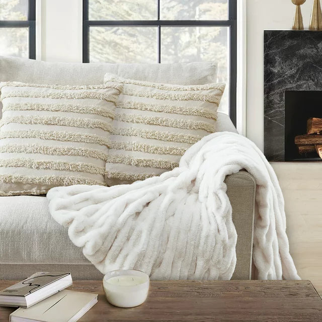 Better Homes & Gardens Ruched Faux Fur Throw, a luxurious best friend gift for home elegance.