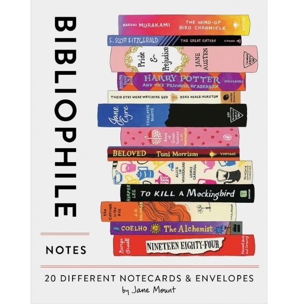 Bibliophile Notes as a teacher appreciation gift, featuring 20 unique literary-themed cards.