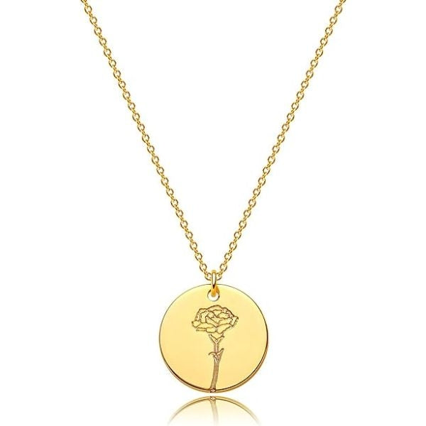 Birth Flower Necklace as A meaningful Mother’s Day gift with personalized birth flowers.