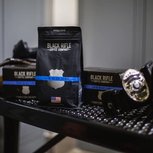 Black Rifle Coffee Thin Blue Line, great police academy graduation gift for officers