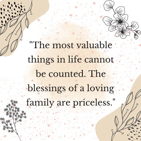 Illustration of nature with a blessing quote on the value of family.