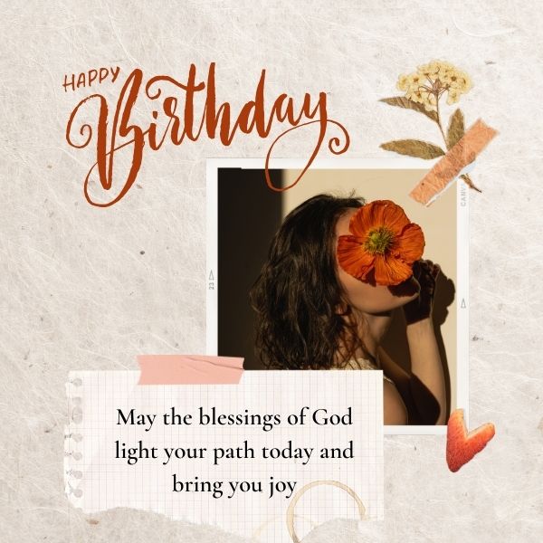 Birthday card with a heartfelt prayer for joy and blessings for sister.
