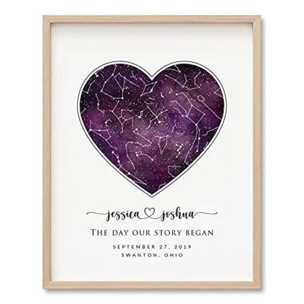 Custom Star Sky Map Print by BlissfulMelodyDesign, a unique valentines gift for mom.
