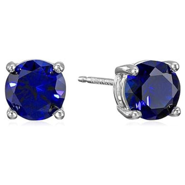Blue Sapphire Studs, an elegant pair of earrings perfect for a 5 year anniversary gift.