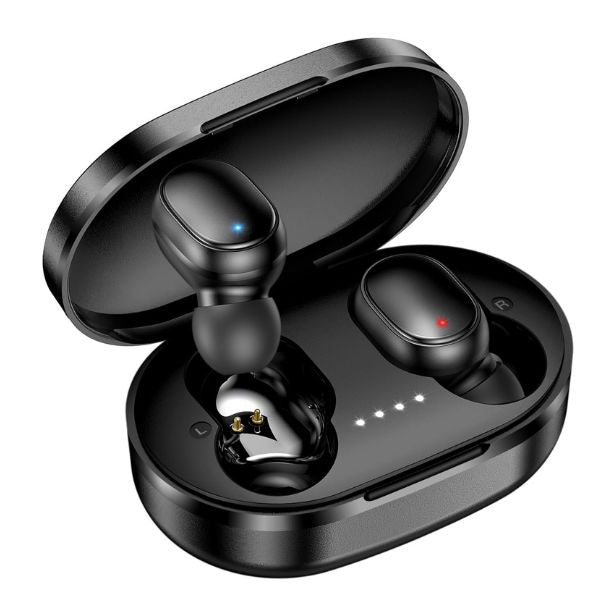 Bluetooth earbuds displayed as an affordable and practical gift for music-loving friends.