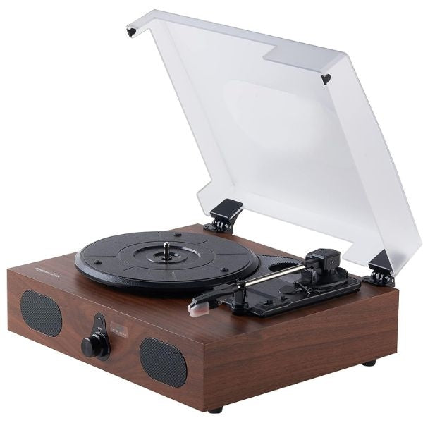 Vintage-style Bluetooth Record Player, blending nostalgia and technology for dad's entertainment