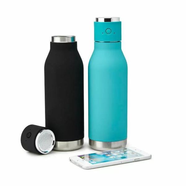 High-tech Bluetooth Speaker Water Bottle, a modern and functional 4 year anniversary gift.