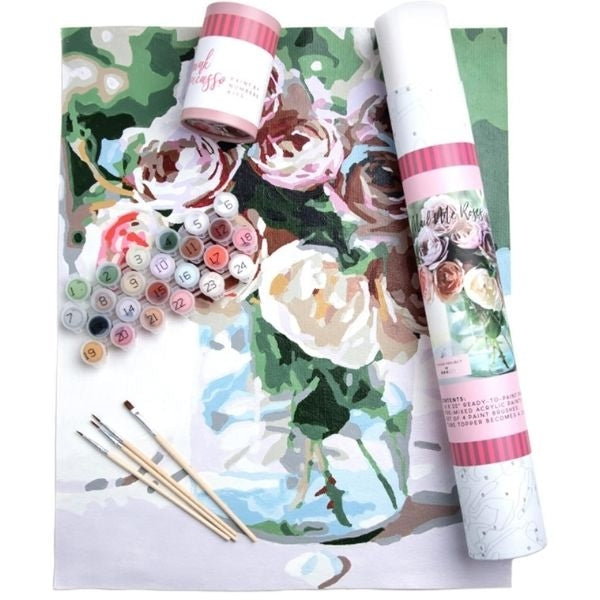 Botanical floral DIY canvas paint set, a creative outlet for artistic grandmas.