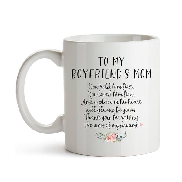 Charming Boyfriend's Mom Coffee Mug - A Heartfelt Gift Choice.