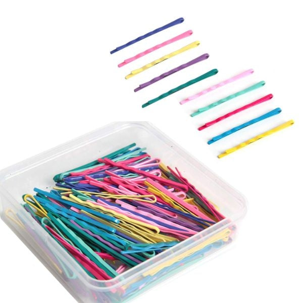 Hand-decorated bright bobby pins, a cheerful homemade Mother's Day gift.