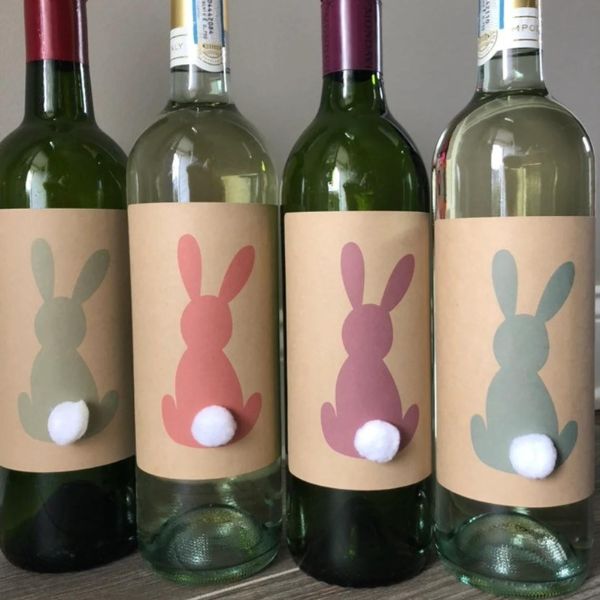 Bunny Wine Labels is a festive and fun way to customize wine bottles for Easter.