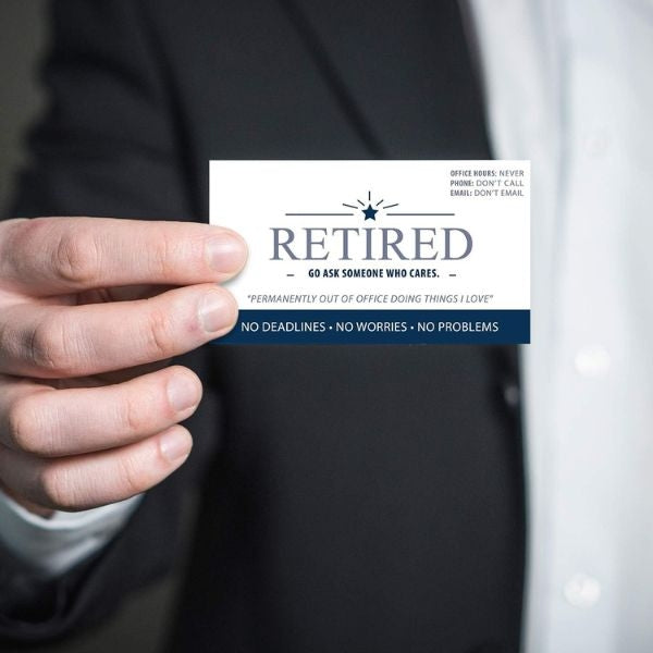 Creative Business Cards for Retirees, networking with humor and style