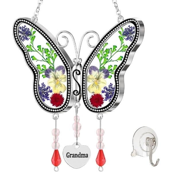 Vibrant butterfly suncatcher, a radiant addition to grandma's window gifts.