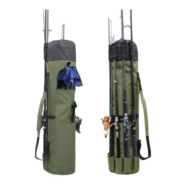 Canvas Fishing Rod & Reel Organizer Bag ensures safe and organized gear transport.