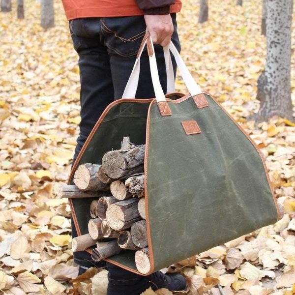 Durable canvas log carrier, helpful gardening gift for dad's heavy lifting.