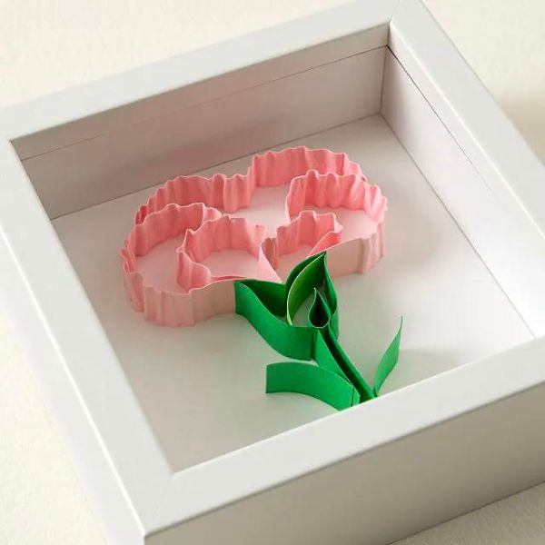 Carnation 3D Art, a creative and floral-themed 1 year anniversary gift.