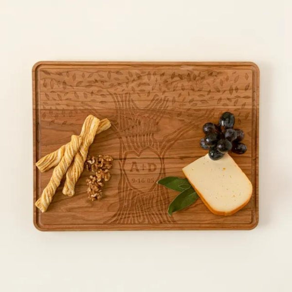 Carved with Love Personalized Serve Board, a heartfelt engagement gift.