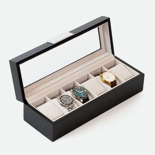 Case Elegance Modern Clip Watch Box a sophisticated Valentine's Day gift to organize his collection