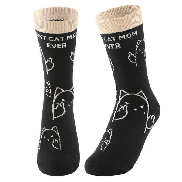 Delight in the coziness of Christmas with the Cat Print Socks.