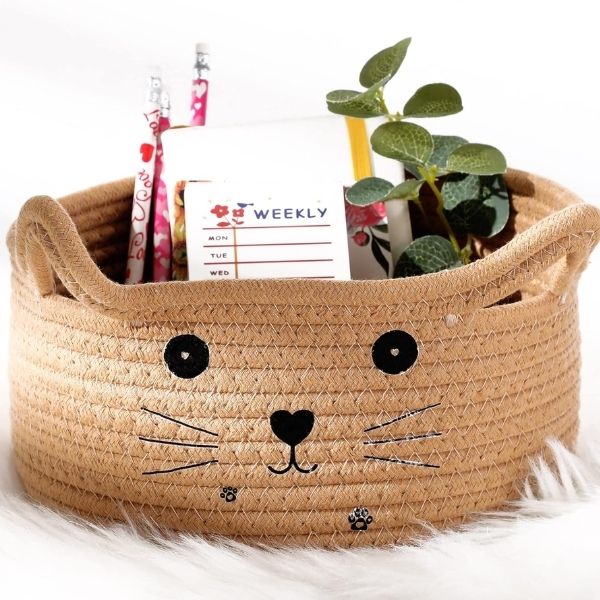 Merge style and utility with the Cat Storage Basket.