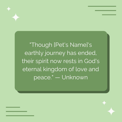 Catholic sympathy quotes for loss of pet with a green background.