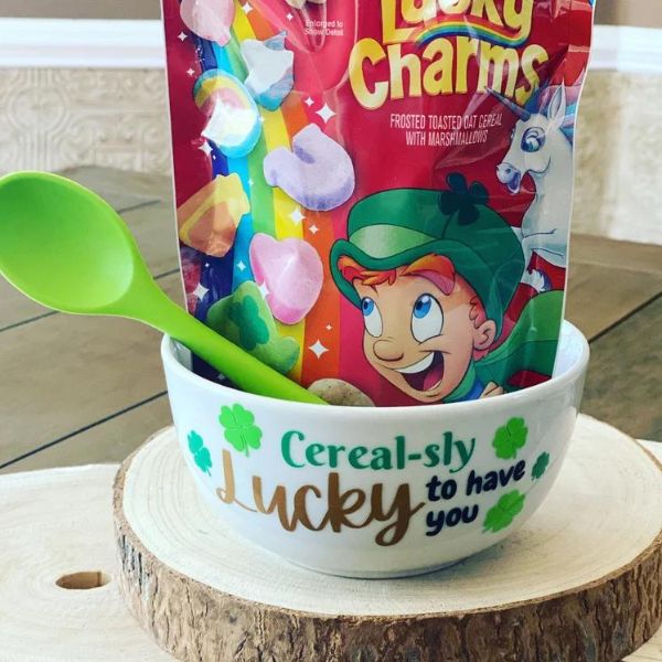 Make breakfast special with the Cereal-Sly Lucky to Have You Cereal Bowl—an adorable addition to kids' St. Patrick’s Day celebrations.