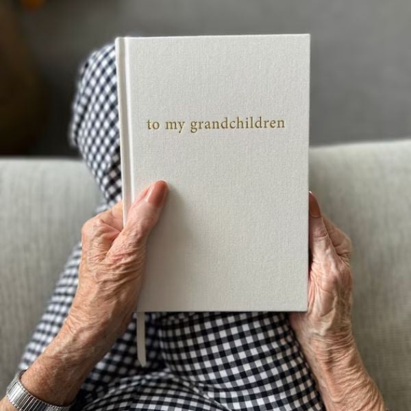 A beautifully bound Christmas Journal for Grandparents, a heartfelt way to capture cherished memories and preserve the magic of 'Christmas gifts for grandparents.