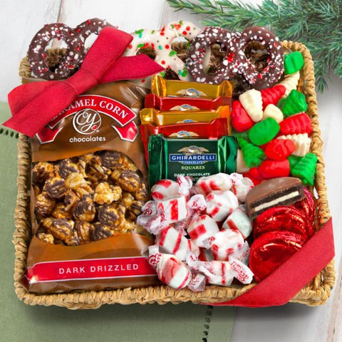 Classic Chocolate, Candy & Crunch Gift Basket, perfect for sweetening family gift basket ideas.
