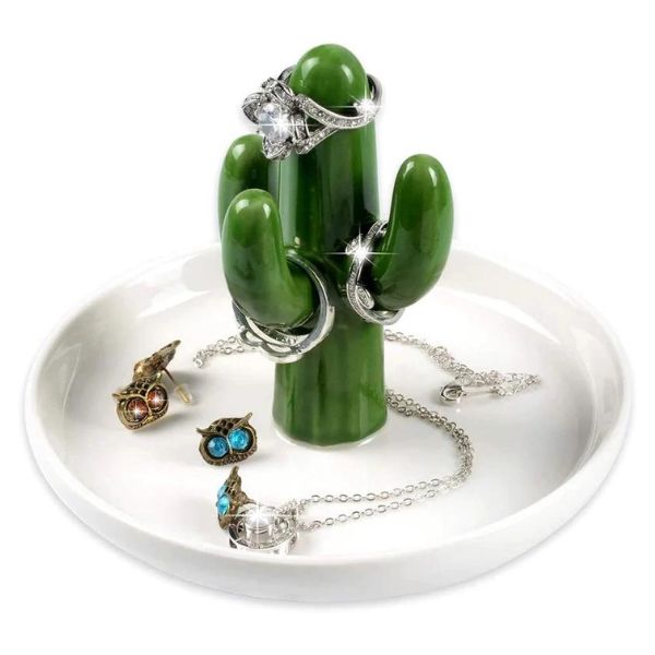 Clay Cactus Ring Holder, a charming DIY creation for friends who love unique jewelry storage.