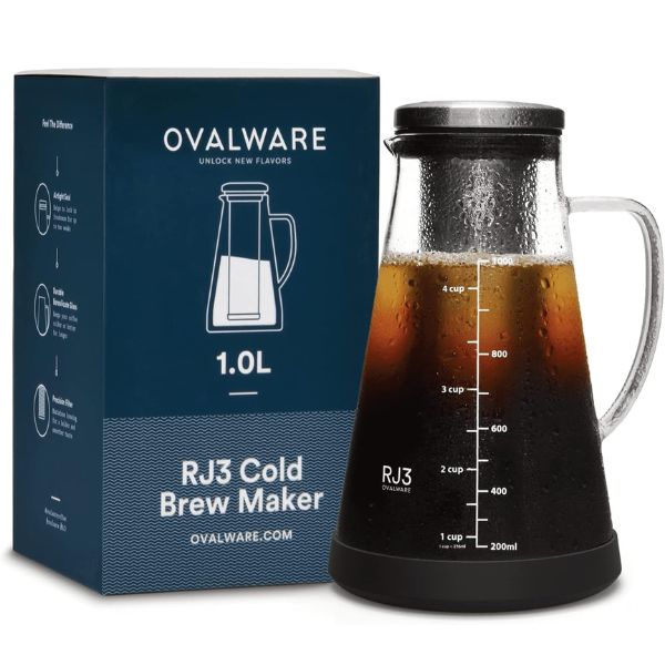 Cold Brew Iced Coffee Maker and Tea Infuser with Spout, a versatile beverage maker for her.