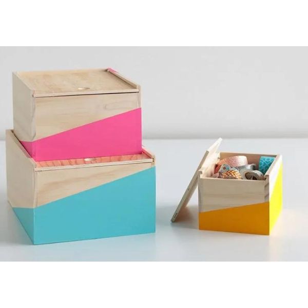 Organize in style with Colorblocked Desktop Storage Boxes for a functional and chic teacher gift.