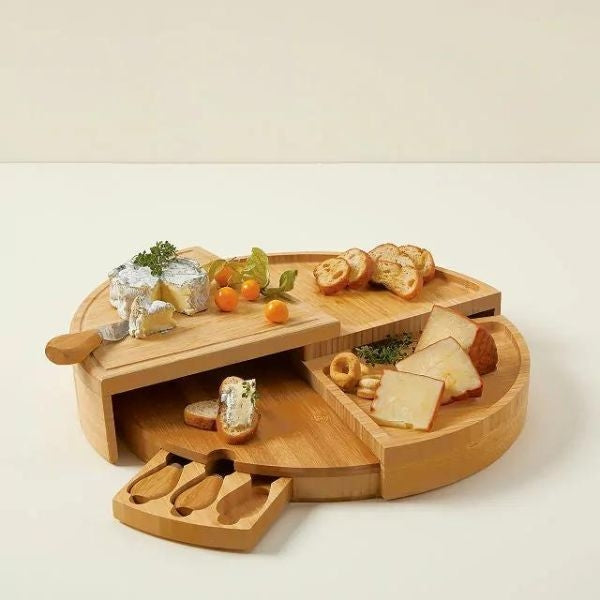 Compact Cheese Board, a charming and functional gift for boyfriends' parents, ideal for cheese enthusiasts.