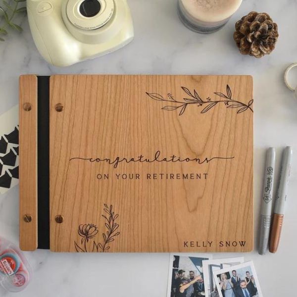 "Congratulations on your Retirement!" Keepsake Guest Book as a memorable gift for any retiree.
