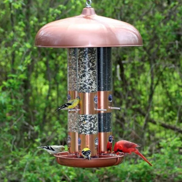 The Copper Triple Tube Bird Feeder is a delightful addition to any garden for Mother's Day.
