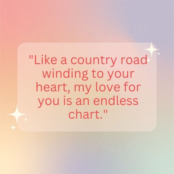Inspirational country love quote on a soft gradient background with star embellishments.