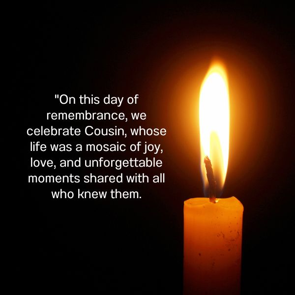 A solemn image displaying a single lit candle with a bright flame against a dark background, symbolizing remembrance and reflection with an uncle dead anniversary quote.