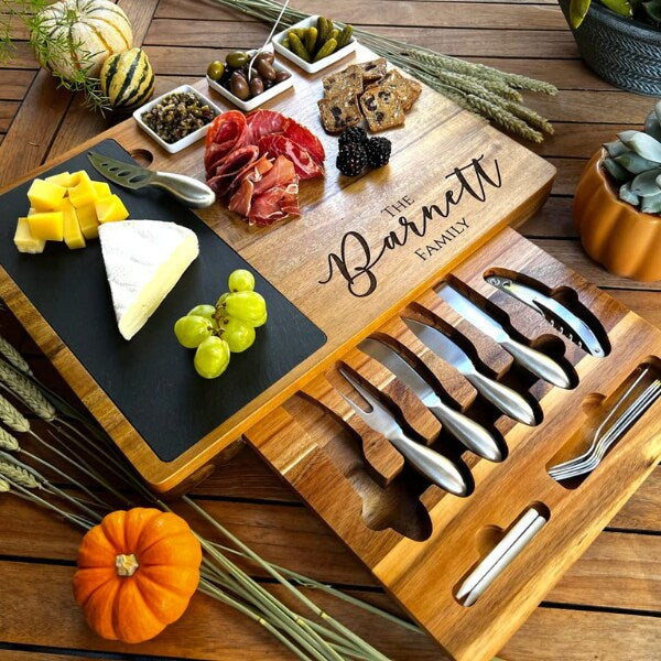 Custom Charcuterie Board, a personalized anniversary gift for parents.