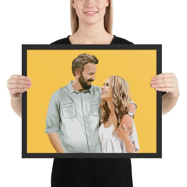 Custom Couple's Illustration, a personalized and artistic engagement gift capturing the essence of their love story.