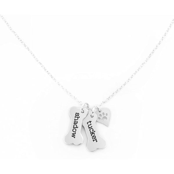 A beautifully crafted custom dog paw necklace, the perfect dog mom gift.