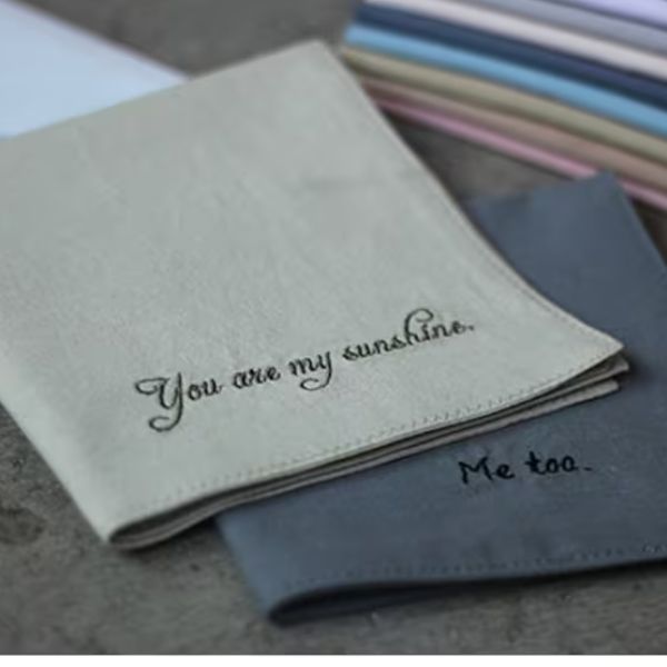 Custom Embroidered Handkerchiefs, a timeless and personalized cotton anniversary keepsake.
