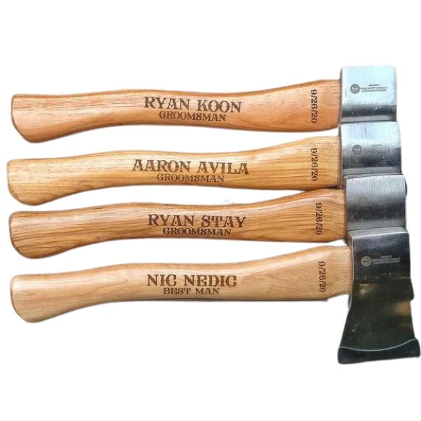 Custom Engraved Axe, a personalized, practical gift for tasks on hunting trips.