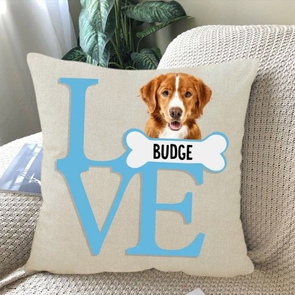Custom Face Personalized Square Linen Pillow christmas gift for dog dad
